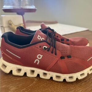 On Running Women’s Athletic Shoes in Red with White Sole